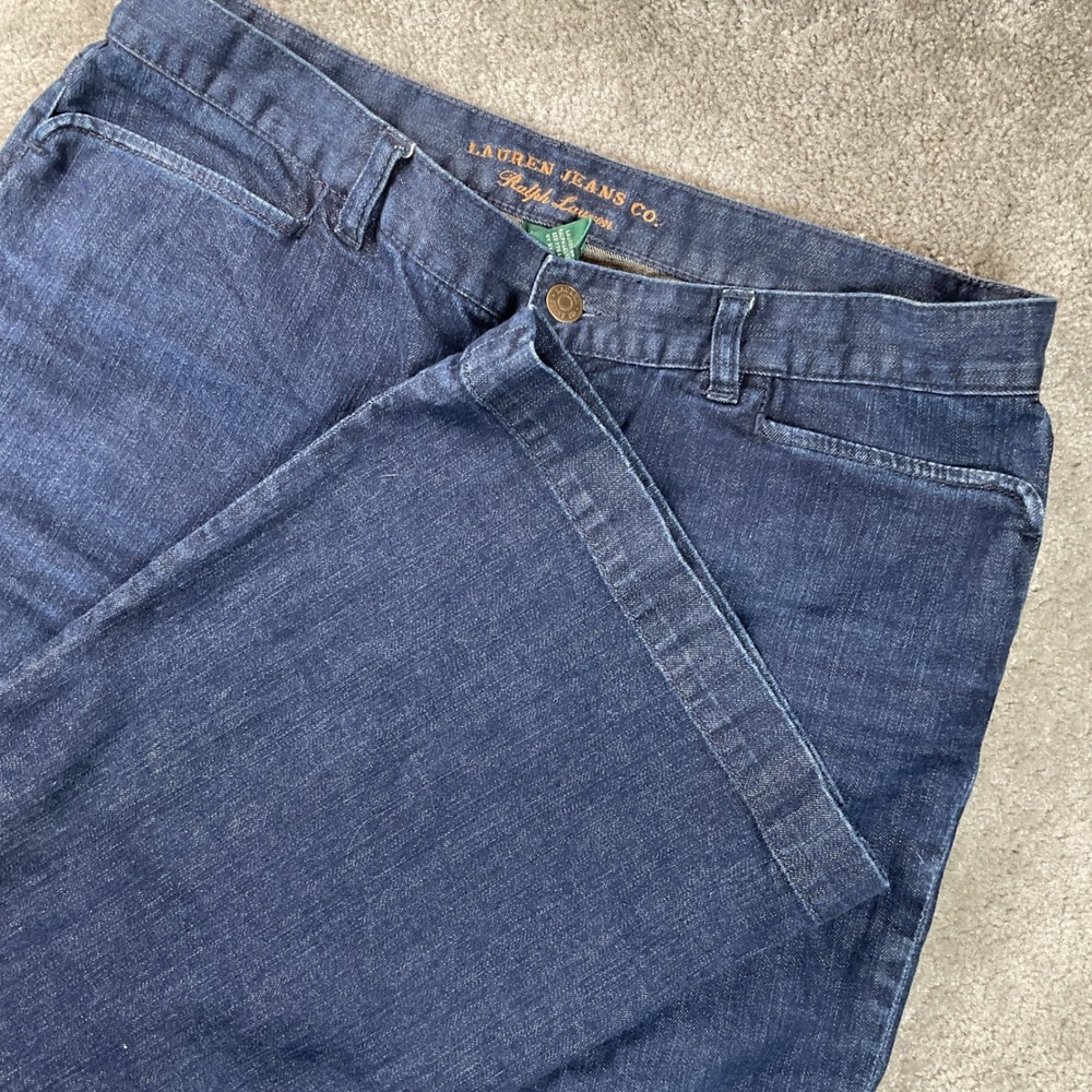 Lauren Ralph Lauren Jeans Womens 10 Blue Excellent Flare High Rise Dark Wash - Picture 7 of 7